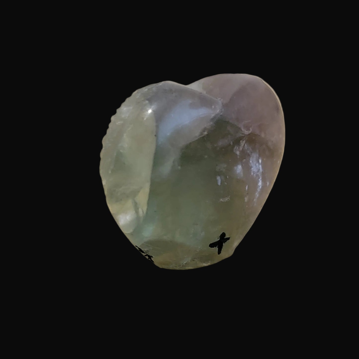 Rainbow Fluorite Double Heart Shaped Zuni Maidens Zuni Fetish