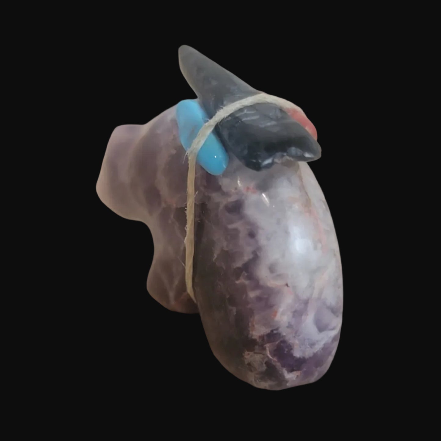 Amethyst Bear w/Pack Zuni Fetish