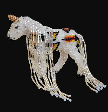 Fully Beaded Fancy Fantasy Zuni Unicorn Indian Beadwork