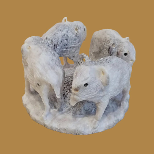 Antler Ring of Bison/Buffalo Zuni Fetish
