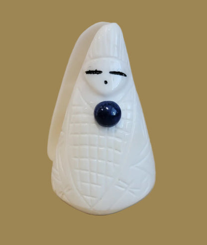 Natural Cone Shell Zuni Corn Maiden w/Lapis Appointment Zuni Fetish