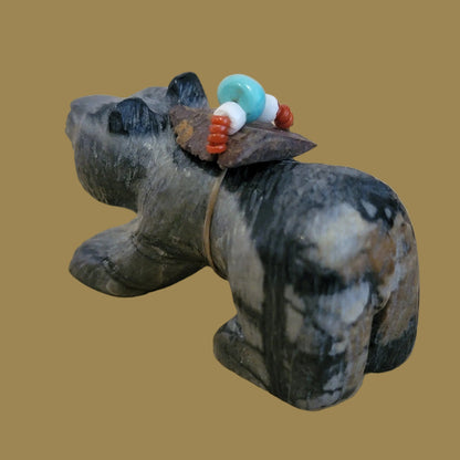 Picasso Marble Bear w/ Personality Zuni Fetish