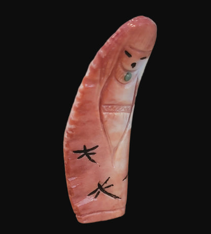 Double Sided Spiny Oyster Shell Corn/Zuni Maiden Zuni Fetish