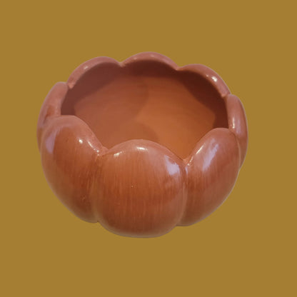 Santa Clara Pueblo Redware Carved Melon Bowl Pueblo Pottery