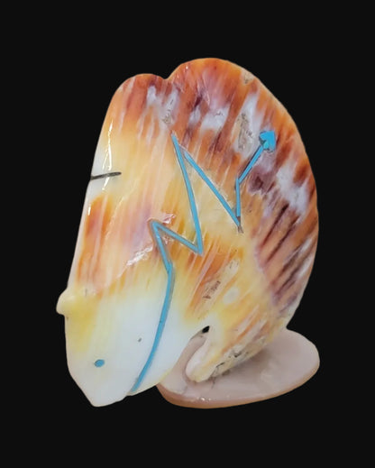 Spiny Oyster Shell Medicine Bear w/ Double Zuni Maidens Zuni Fetish