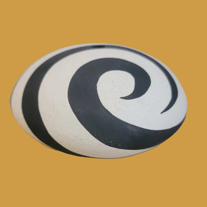 Thin Walled Black on White Acoma Pueblo Pottery Seedbowl