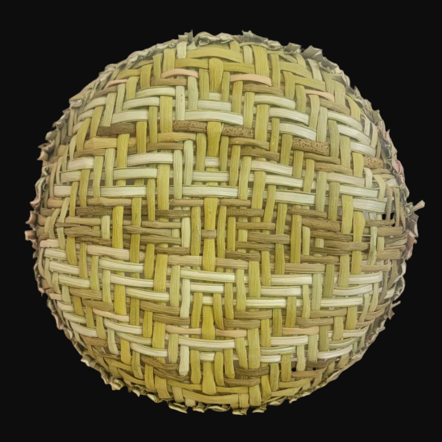 Bleached and Vegetable Dyed Traditional Yucca Hopi Sifter Basket Indian Baskets