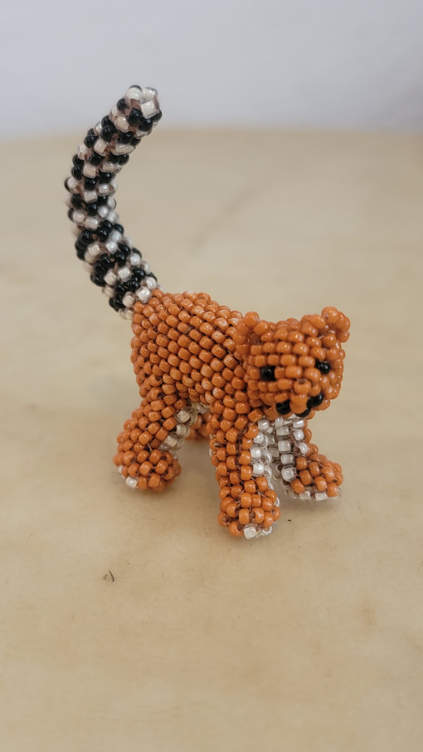 Fully Beaded Zuni Ringtail Lemur Indian Beadwork