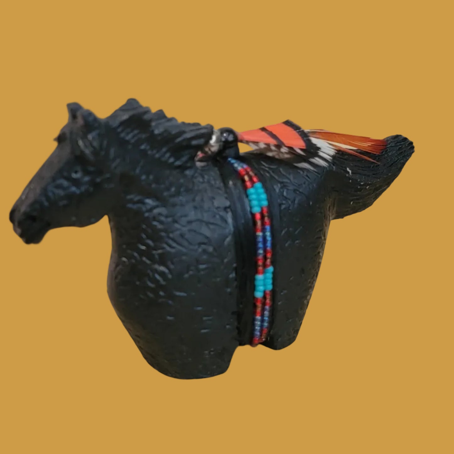 Black Stallion Navajo Horse on the Run Zuni Fetish