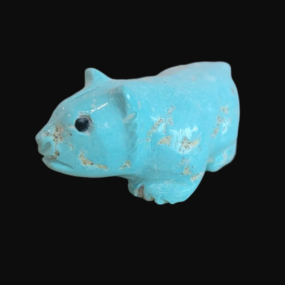 Navajo Natural Fox Turquoise Clairvoyant Bobcat Zuni Fetish