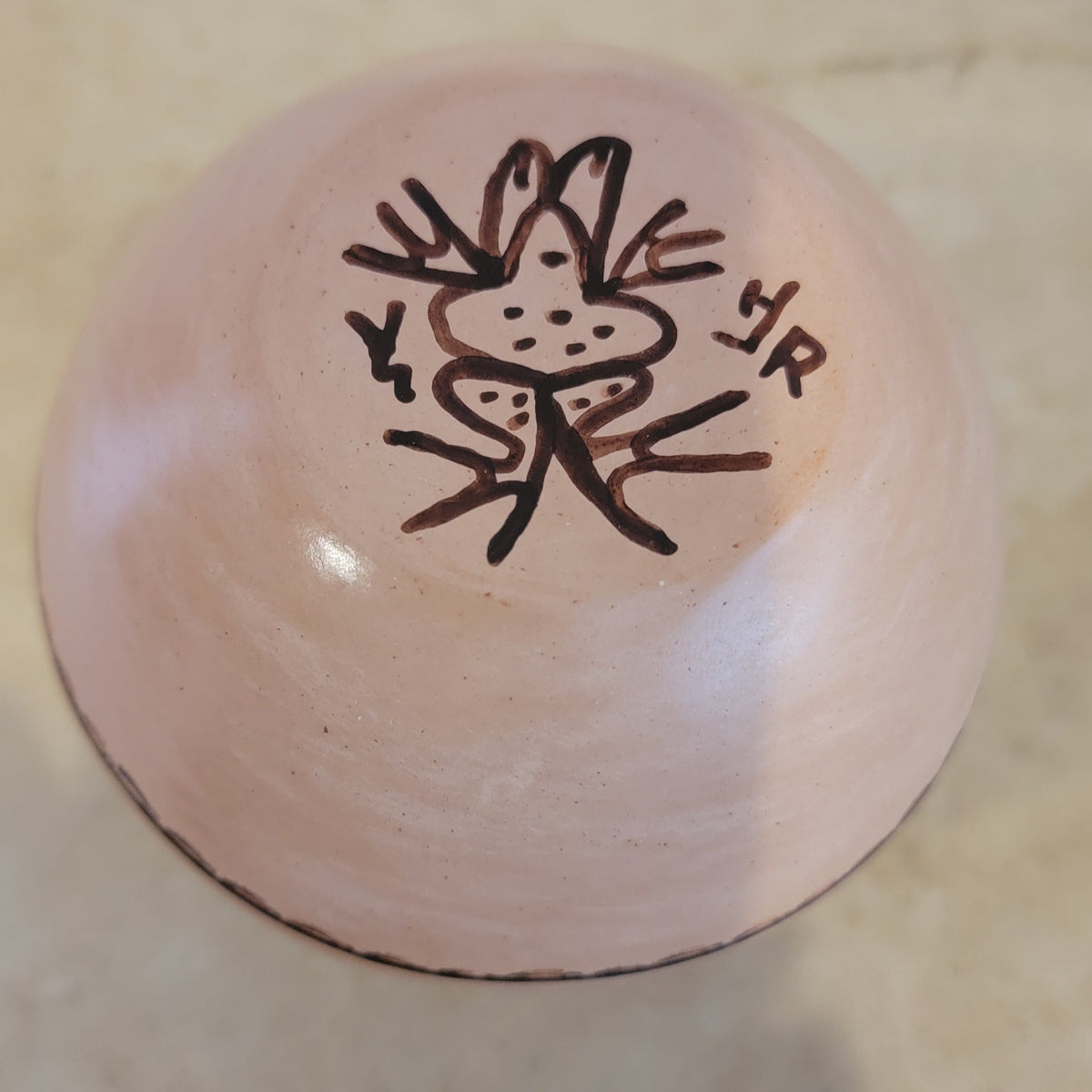 Hopi Harrison Jim Jr. (Member of Frogwoman Family)Buff Pueblo Pottery Vase