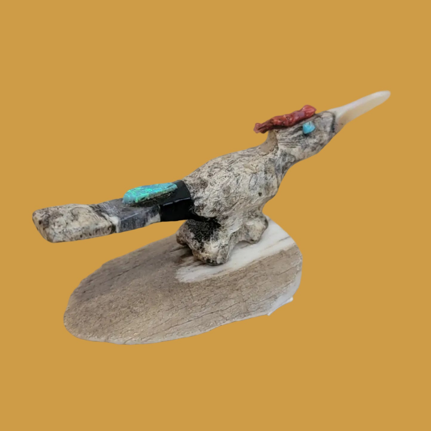 Multi Stone/Shell Roadrunner Zuni Fetish