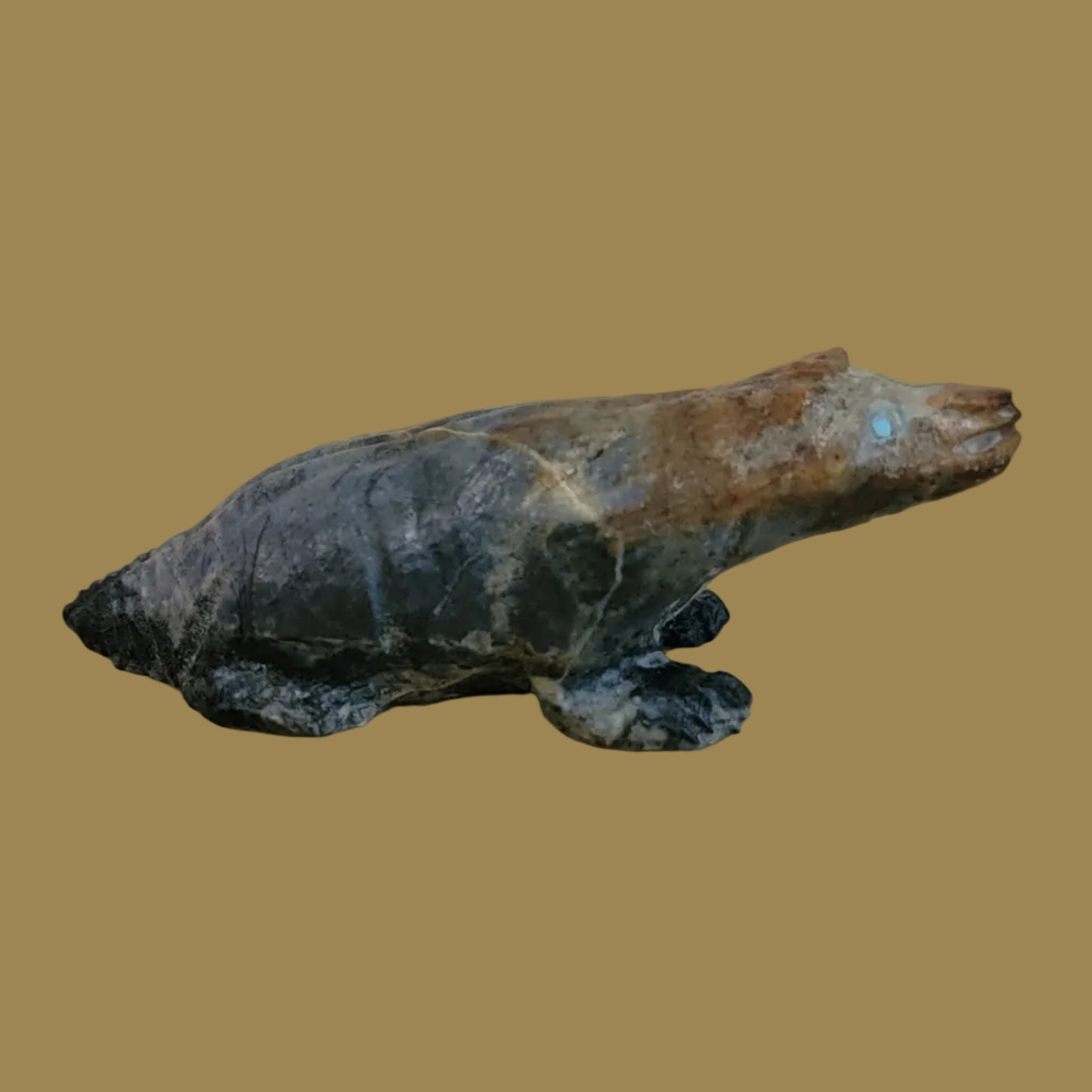 Picasso Marble Realistic Badger Zuni Fetish