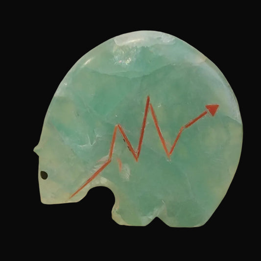 Elegant Fluorite Zuni Fetish Medicine Bear