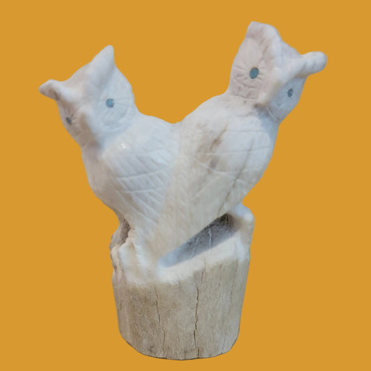 Double Antler Great Horned Owls Zuni Fetish