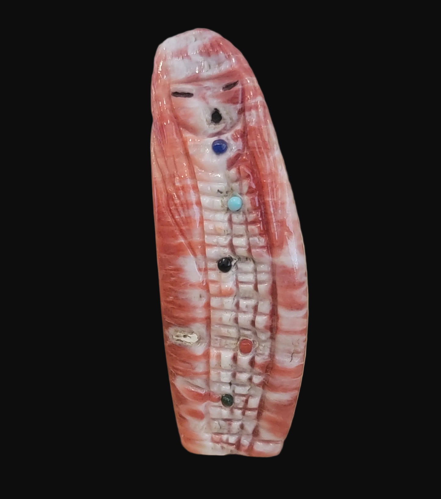 Double Sided Spiny Oyster Shell Corn/Zuni Maiden Zuni Fetish