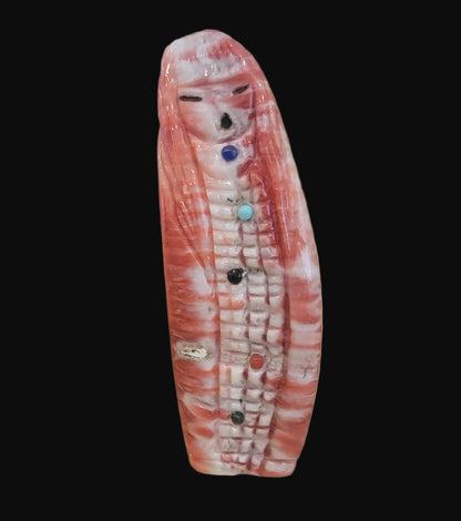 Double Sided Spiny Oyster Shell Corn/Zuni Maiden Zuni Fetish