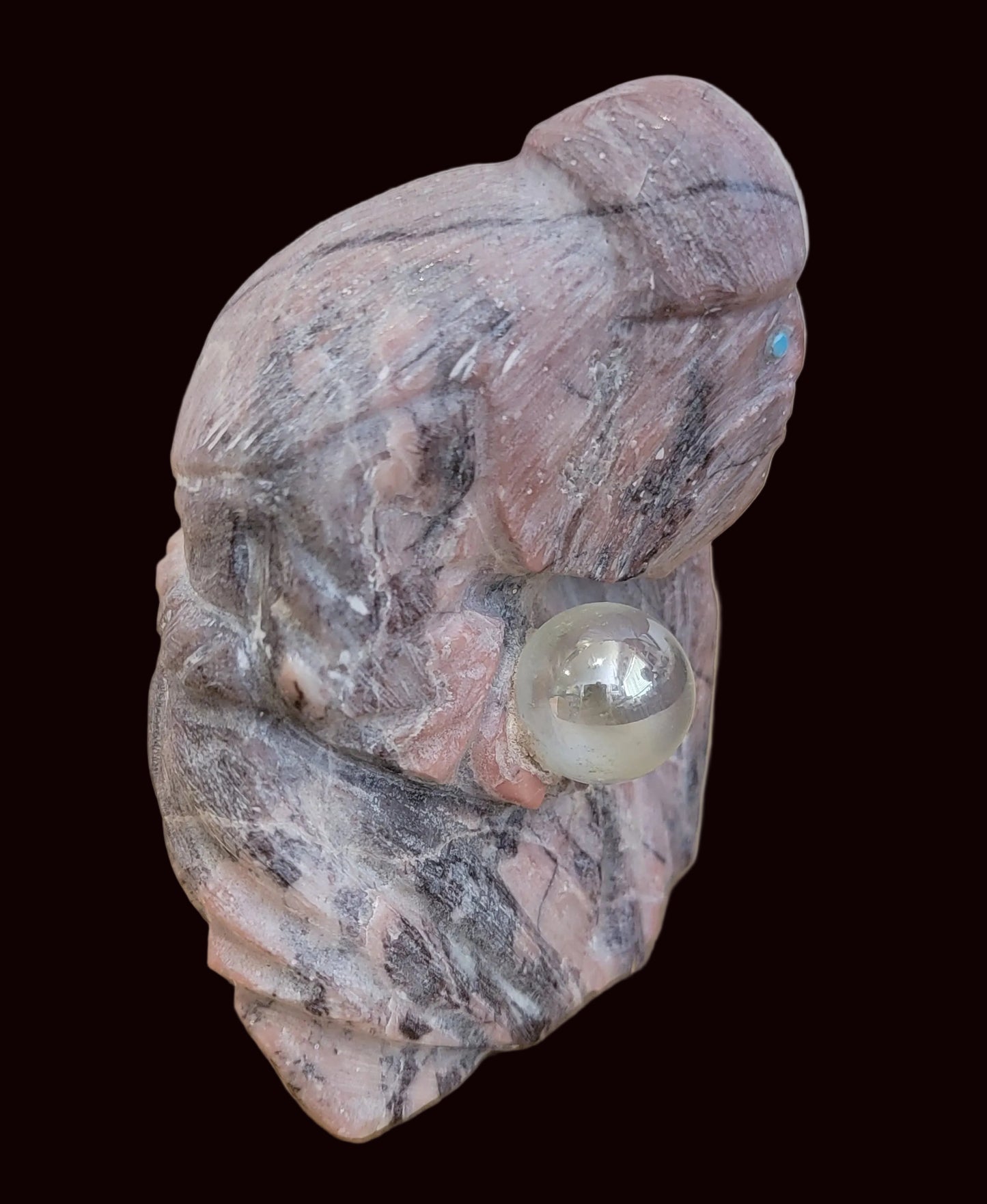 Caribbean Calcite Wizard w/ Palintar Seeing Ball Zuni Fetish