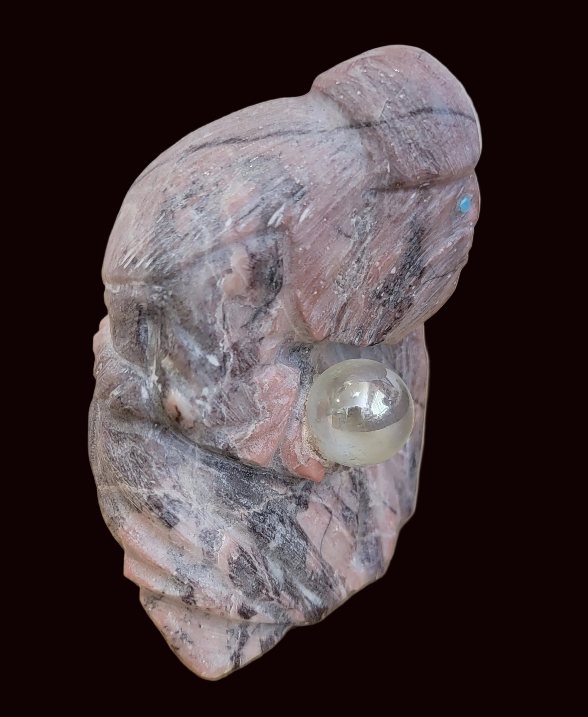 Caribbean Calcite Wizard w/ Palintar Seeing Ball Zuni Fetish