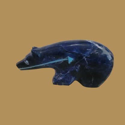 Cobalt Blue Sodalite Long Necked Zuni Fetish Bear
