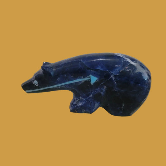 Cobalt Blue Sodalite Long Necked Zuni Fetish Bear