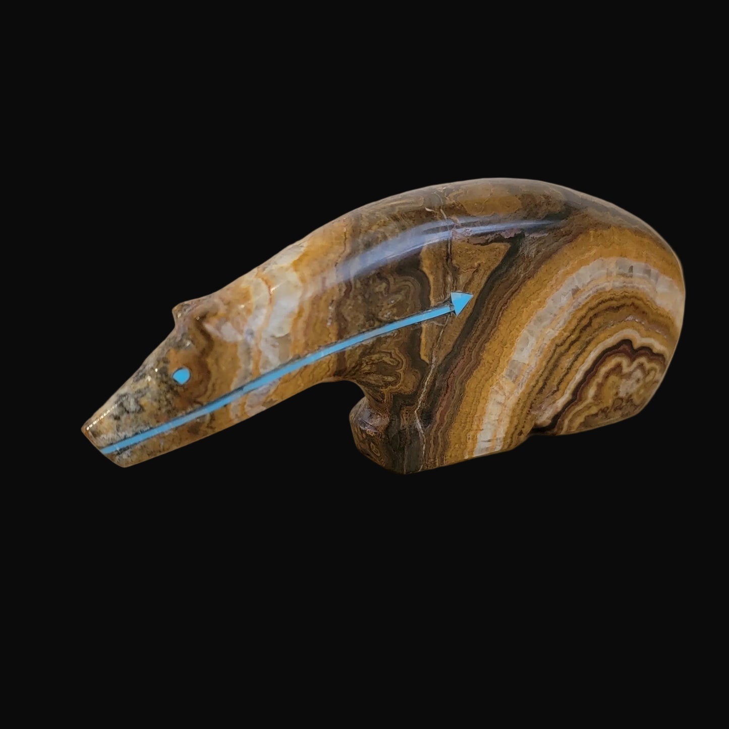 Large and Powerful Sleek Onyx Bear Zuni Fetish