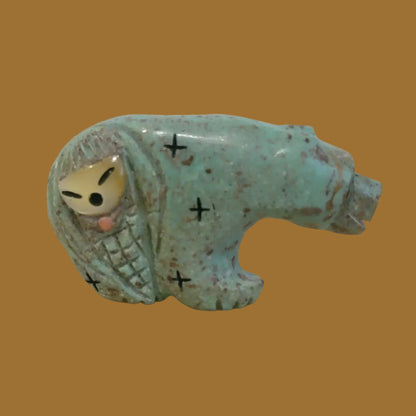 Exquisite Turquoise Maiden/Bear Zuni Fetish