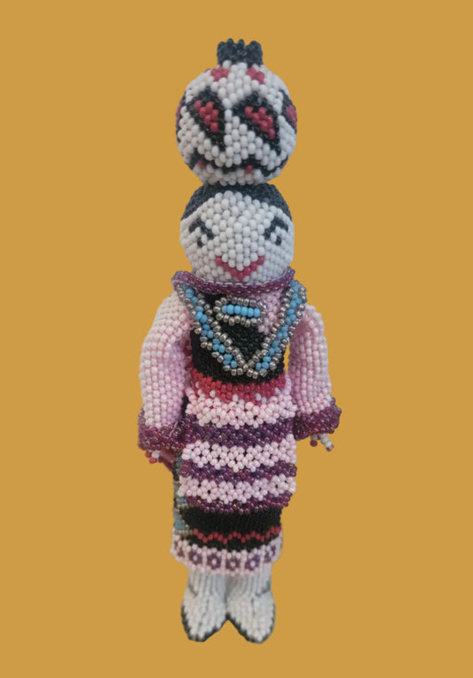 Fully Beaded and Detailed Zuni Olla Maiden Indian Beadwork