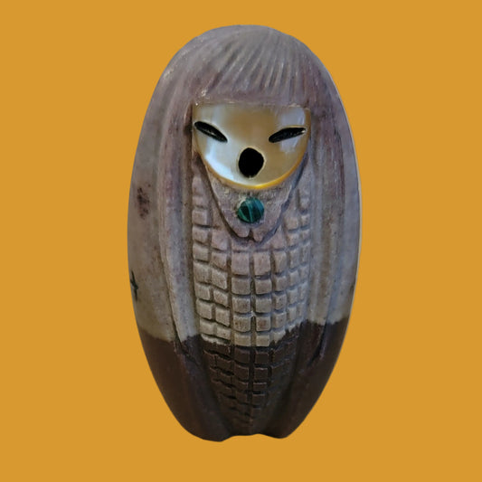 Unique Shivia Lingam Stone Zuni Corn Maiden Zuni Fetish