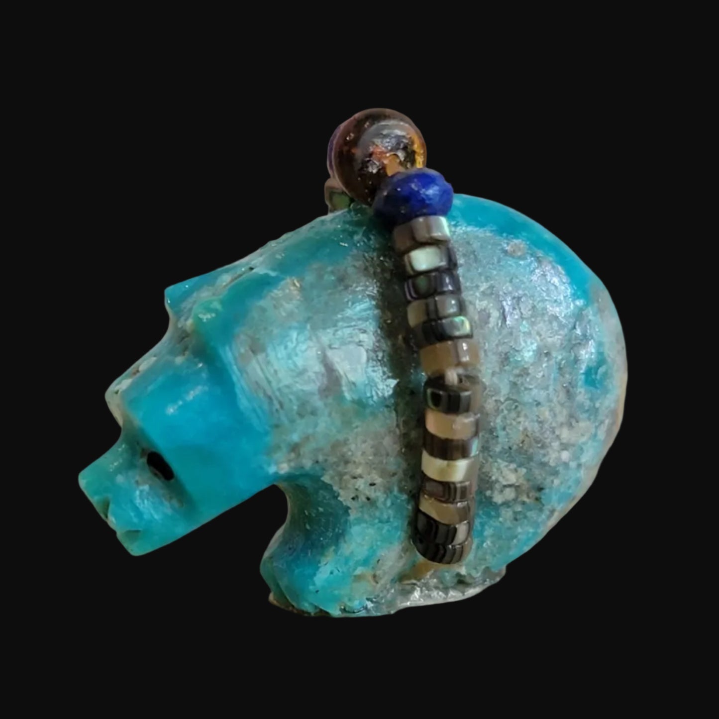 Amazonite Bear w/ Lapis and Carnelian Bundle Zuni Fetish