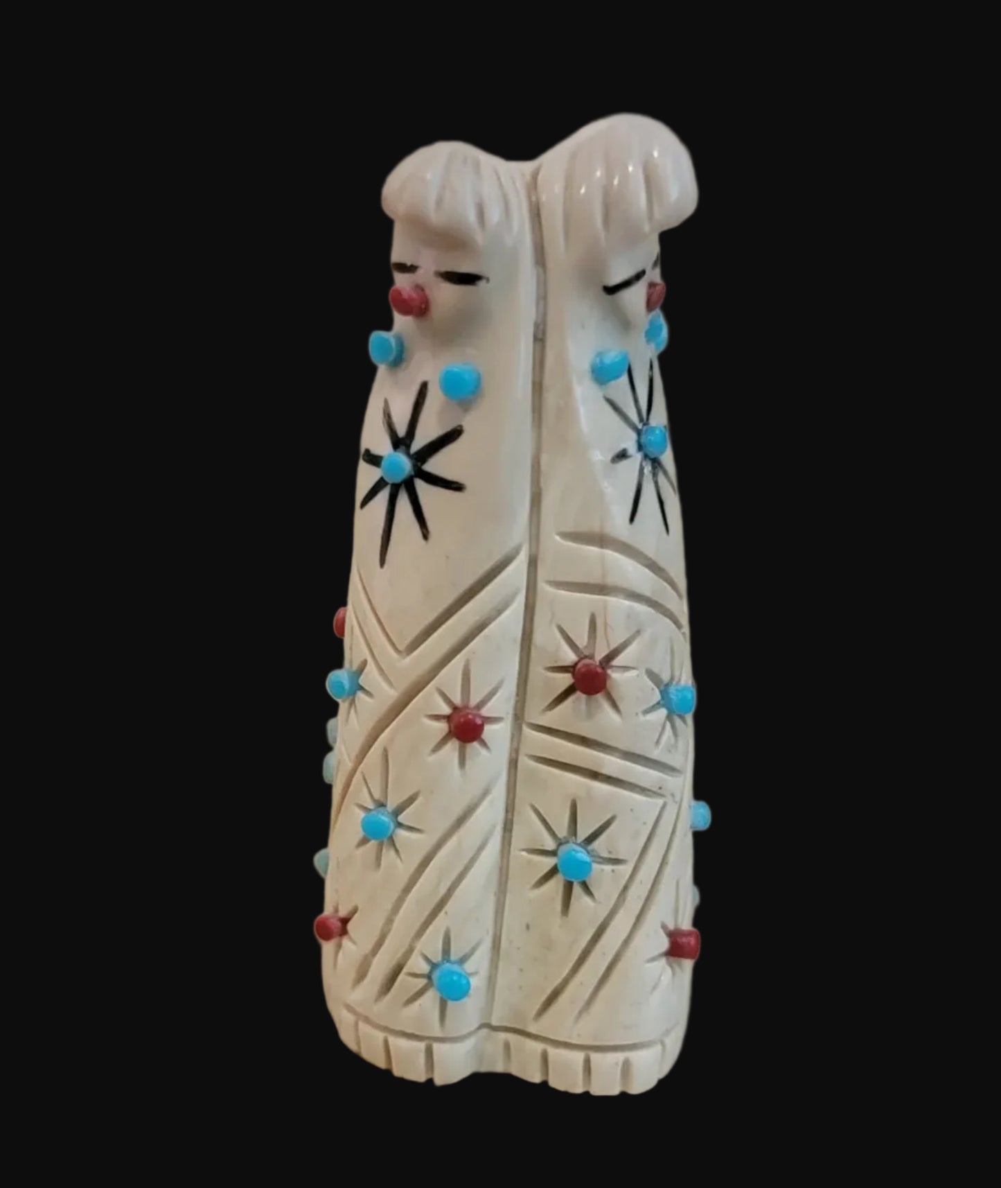 Quadruple Highly Adorned Serpentine Zuni Maidens Zuni Fetish