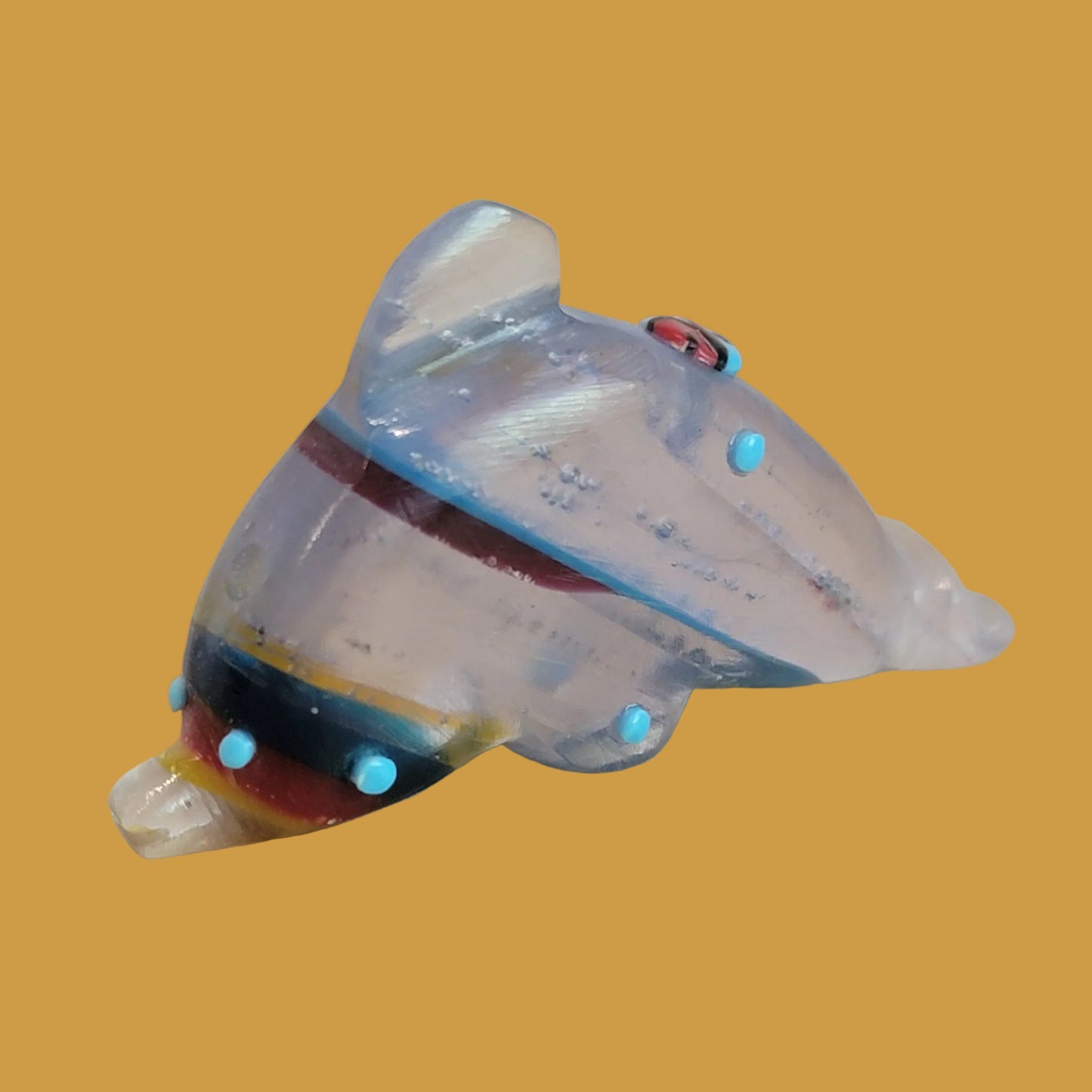 Surfite Dolphin w/Zuni Sun Zuni Fetish