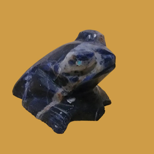 Sodalite Frog Zuni Fetish