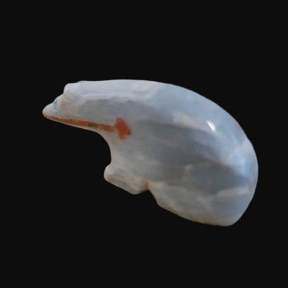 Caribbean Calcite Long Necked Bear Zuni Fetish
