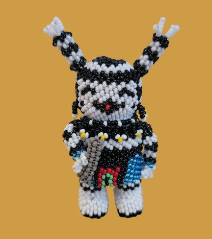 Fully Beaded Zuni Hano Clown w/ Piki Bread Infian Beadwork