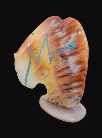 Spiny Oyster Shell Medicine Bear w/ Double Zuni Maidens Zuni Fetish