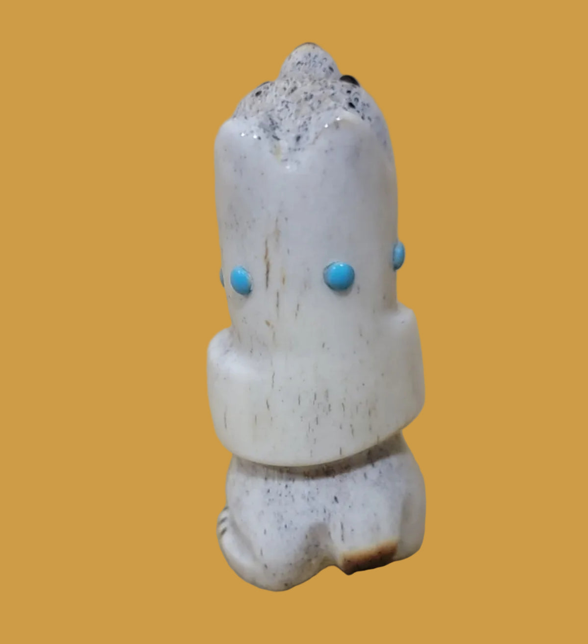 Happy-Go-Lucky Cute Antler Bear Zuni Fetish