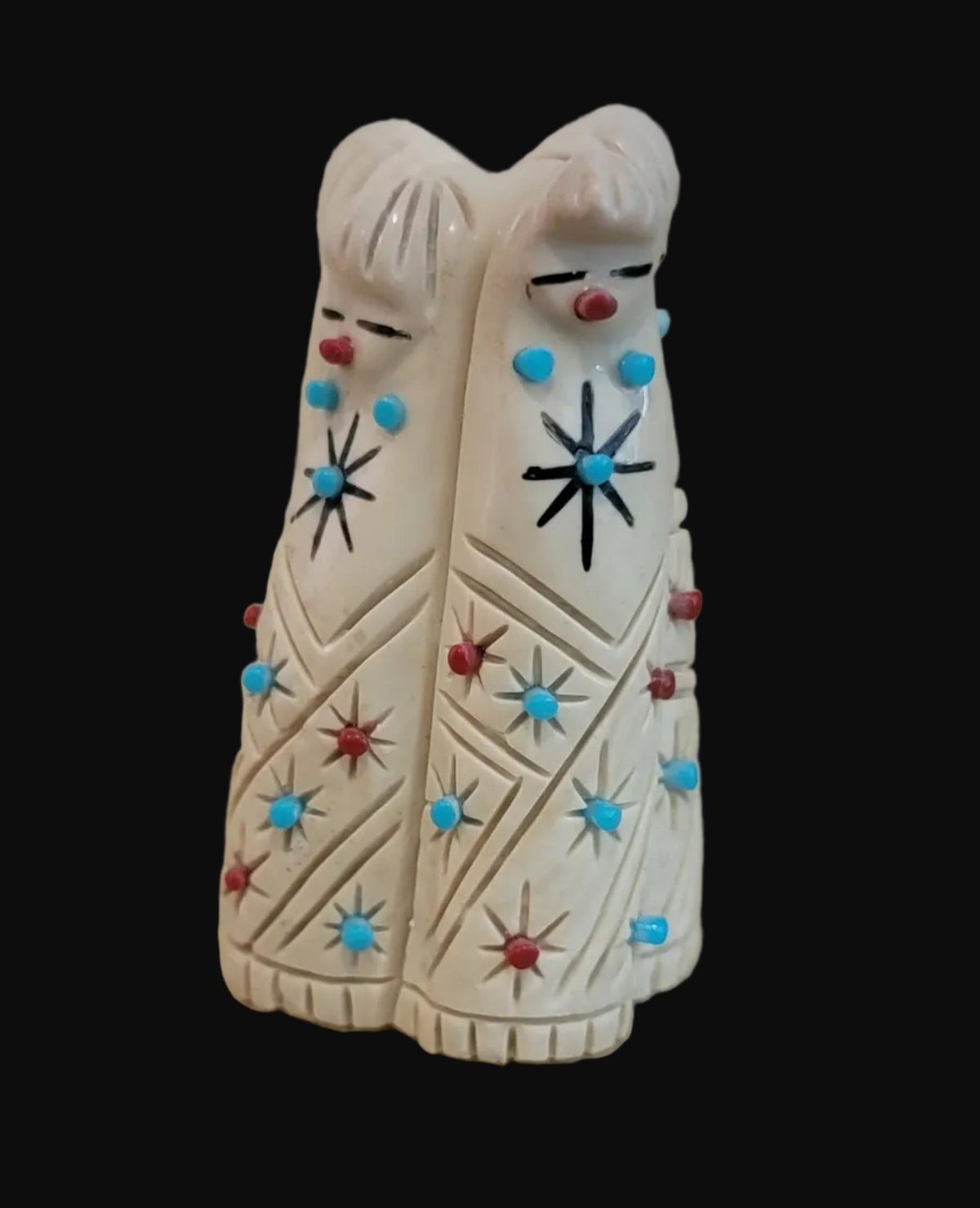 Quadruple Highly Adorned Serpentine Zuni Maidens Zuni Fetish