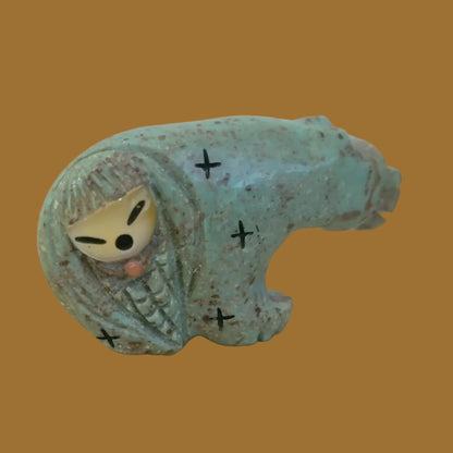 Exquisite Turquoise Maiden/Bear Zuni Fetish
