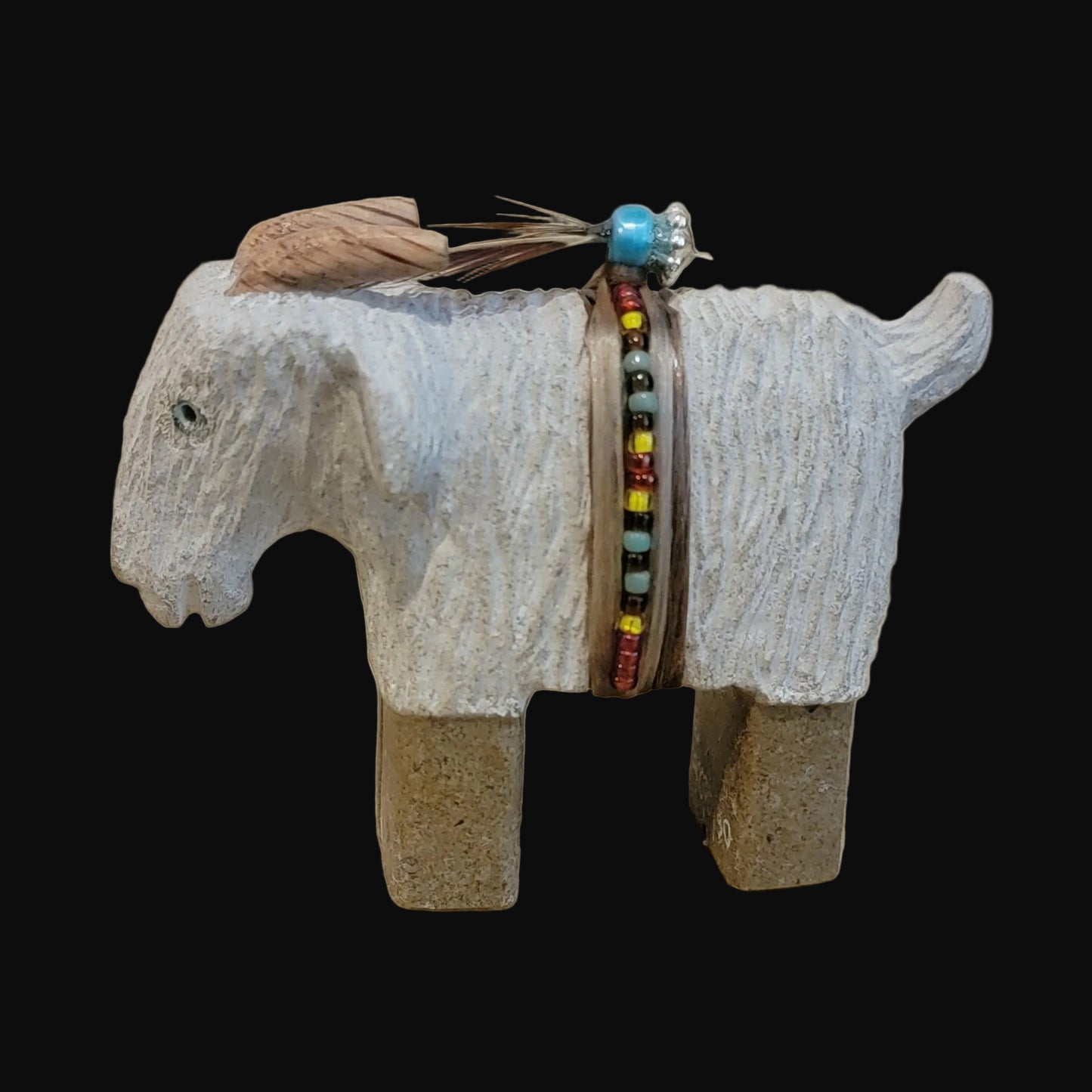 Navajo Billy Goat w/ Seed bead Bundle Zuni Fetish