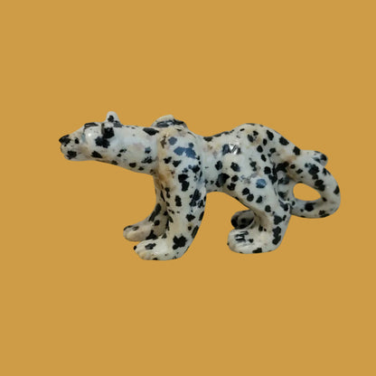 Dalmatian Stone Cheetah w/Fabulous Tail Zuni Fetish