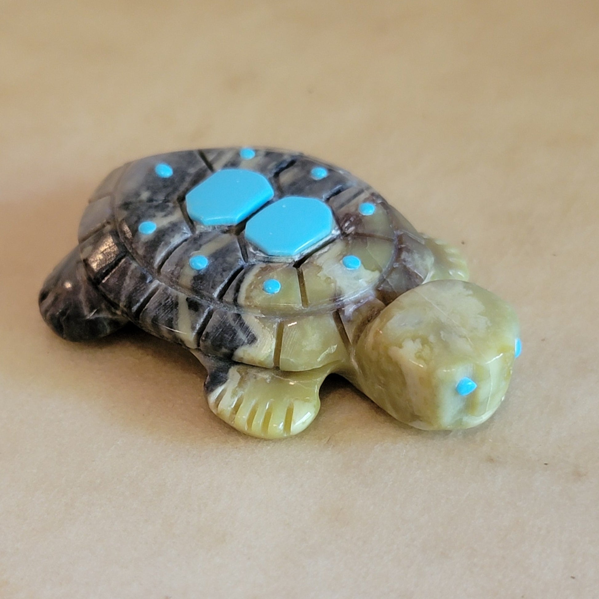 Reynold Lunasee Serpentine Turtle "Mother Earth" Zuni Fetish