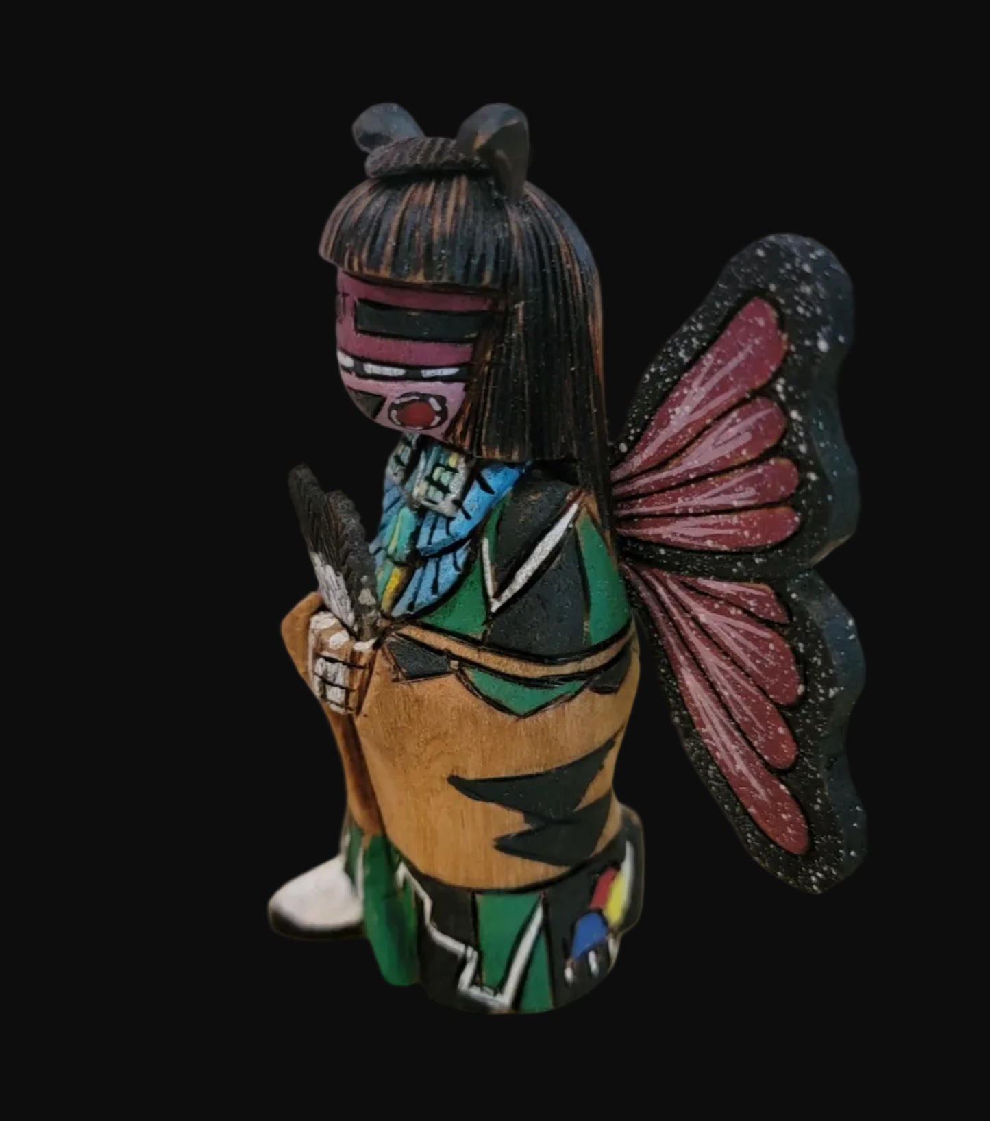 Beautiful Hopi Cottonwood Root/ Handpainted Butterfly Maiden Kachina/Folk Art/Zuni Fetish
