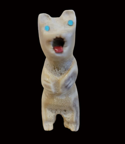 Standing Antler Bear w/ Sharp Teeth Zuni Fetish