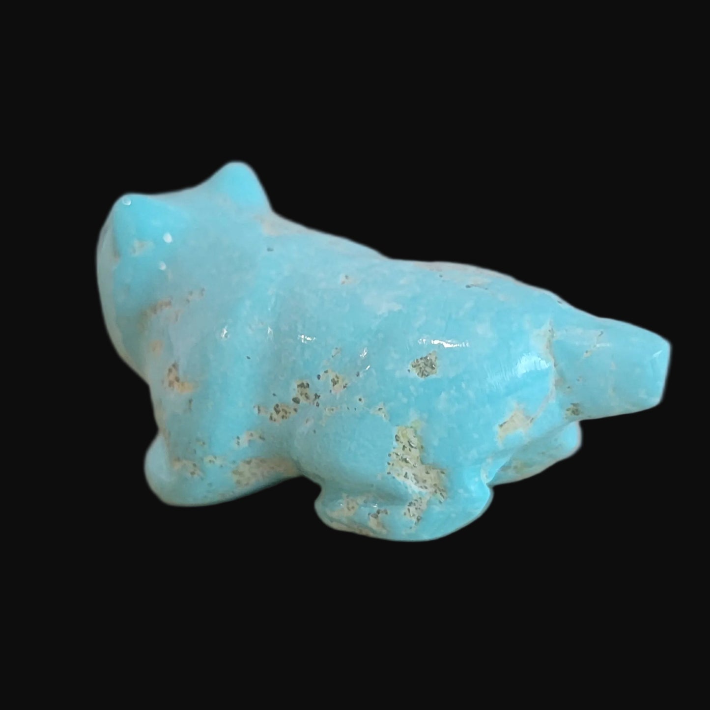 Navajo Natural Fox Turquoise Clairvoyant Bobcat Zuni Fetish