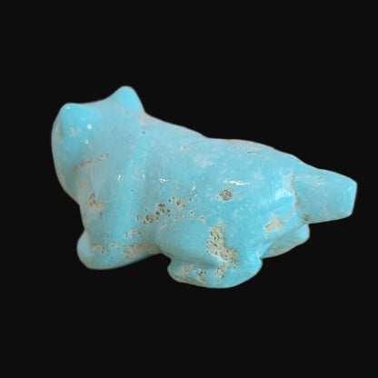 Navajo Natural Fox Turquoise Clairvoyant Bobcat Zuni Fetish