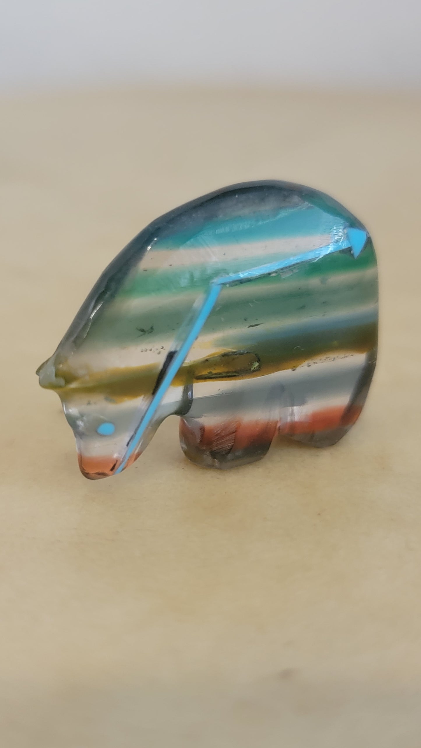 Surfite Medicine Bear w/Heartline Zuni Fetish