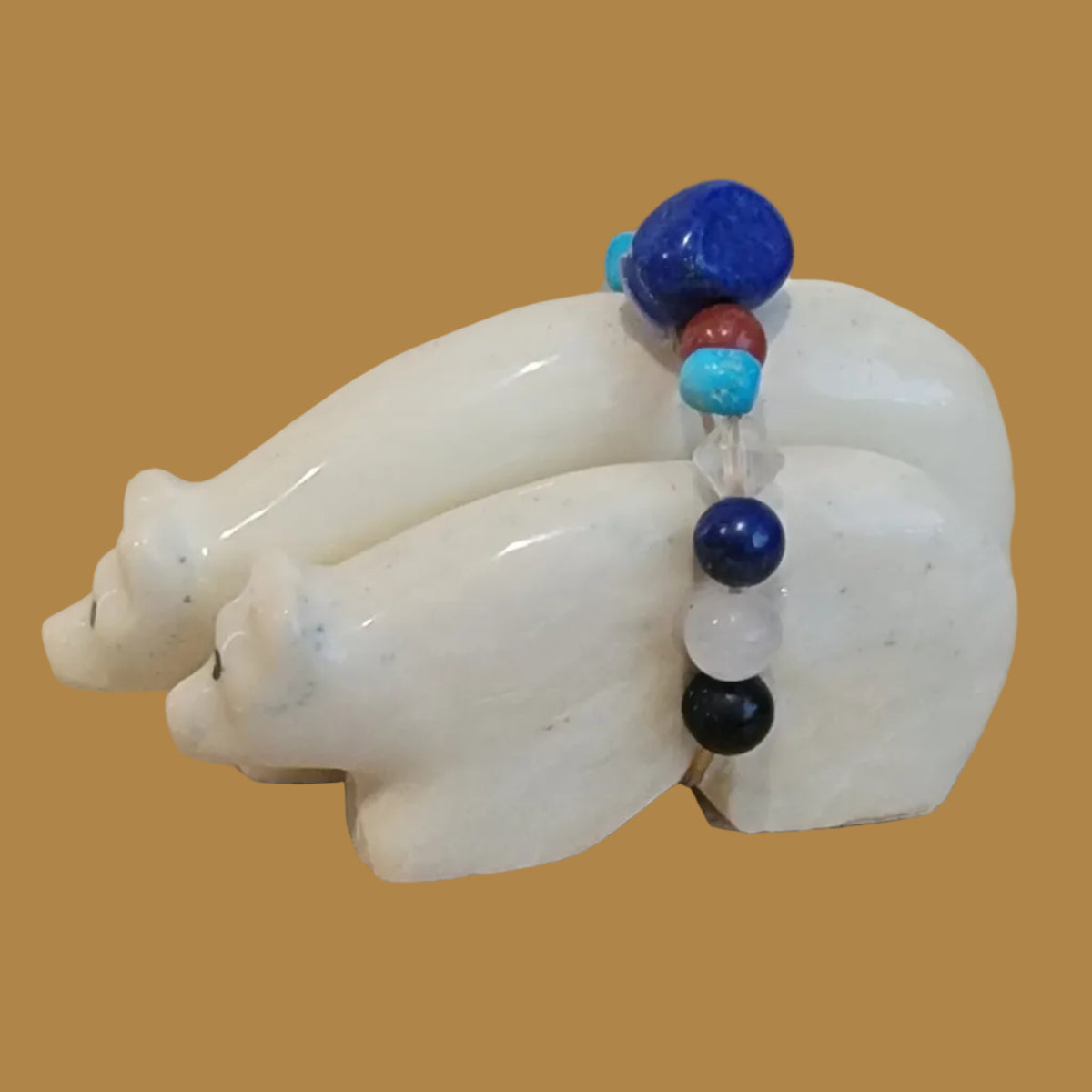 Double Serpentine Bears w/ Fancy Bundle Serpentine Zuni Fetish
