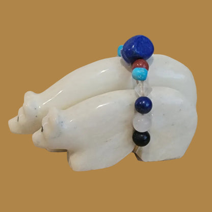 Double Serpentine Bears w/ Fancy Bundle Serpentine Zuni Fetish