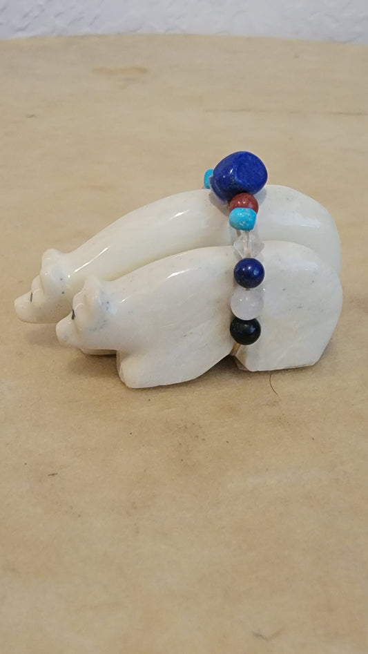 Double Serpentine Bears w/ Fancy Bundle Serpentine Zuni Fetish